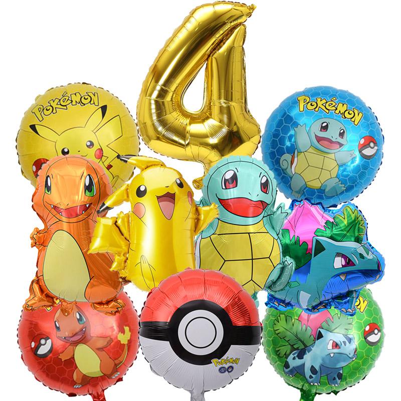 Balloon Monster Set Birthday Party Decoration Aluminum Film Balloon Vibrant Multi-Colored Balloon Pikachu Children'S Party Supplies