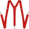 Adult Solid Color Suspenders for Men Women - Dress Shirt Pants Braces Straps for Wedding Party Suit Skirt Apparel