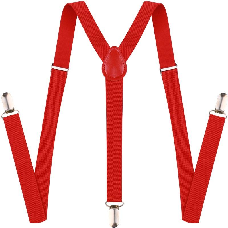Adult Solid Color Suspenders for Men Women - Dress Shirt Pants Braces Straps for Wedding Party Suit Skirt Apparel