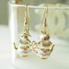 Neue Mode Lustige Emaille Cartoon Streifenhörnchen Französische Teekanne Ohrringe für Frauen Accessoires Stil Schmuck Frau Charm