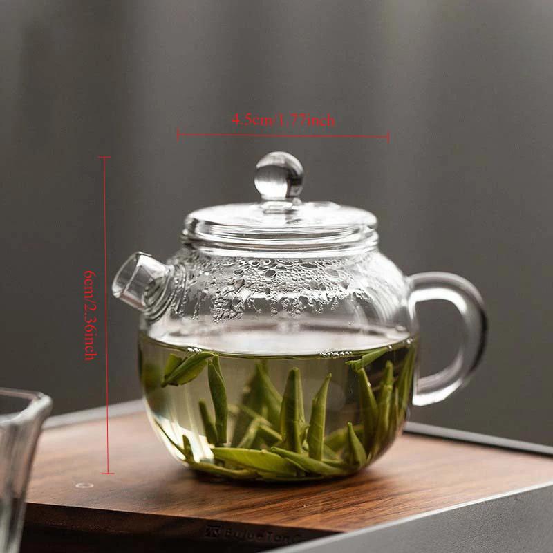 120/200ml Mini Clear Glass Teapot High Borosilicate For Hot Teapot For One Person Use Kung Fu Tea For Home Office Cafe