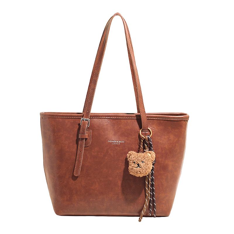 

Women s Korean Fashion Large-Capacity Retro Tote Bag - Versatile and Stylish Underarm Accessory Bag Only коричневый