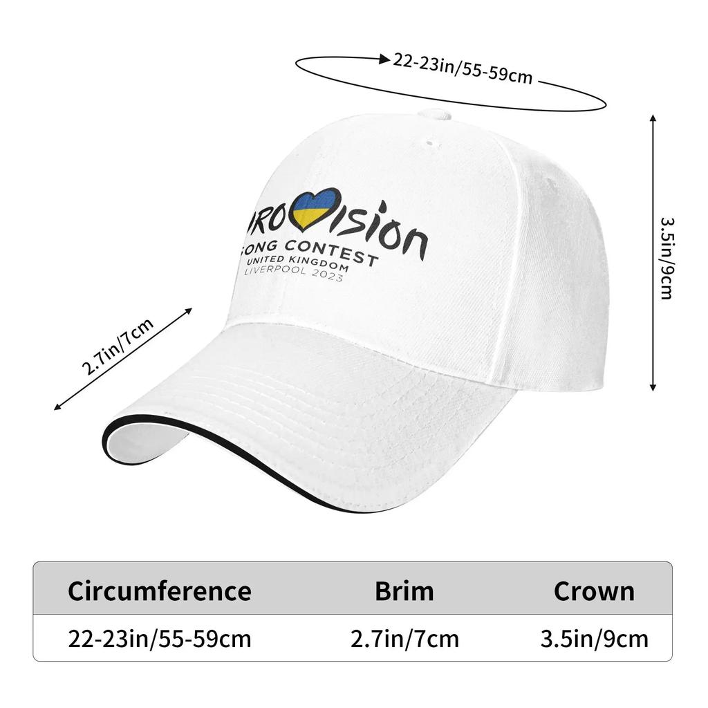 E Song Contest 2023 Logo Baseball Cap  Outdoor Sport Sunscreen Trucker Hat Female Male y2k Cute Snapback Cap