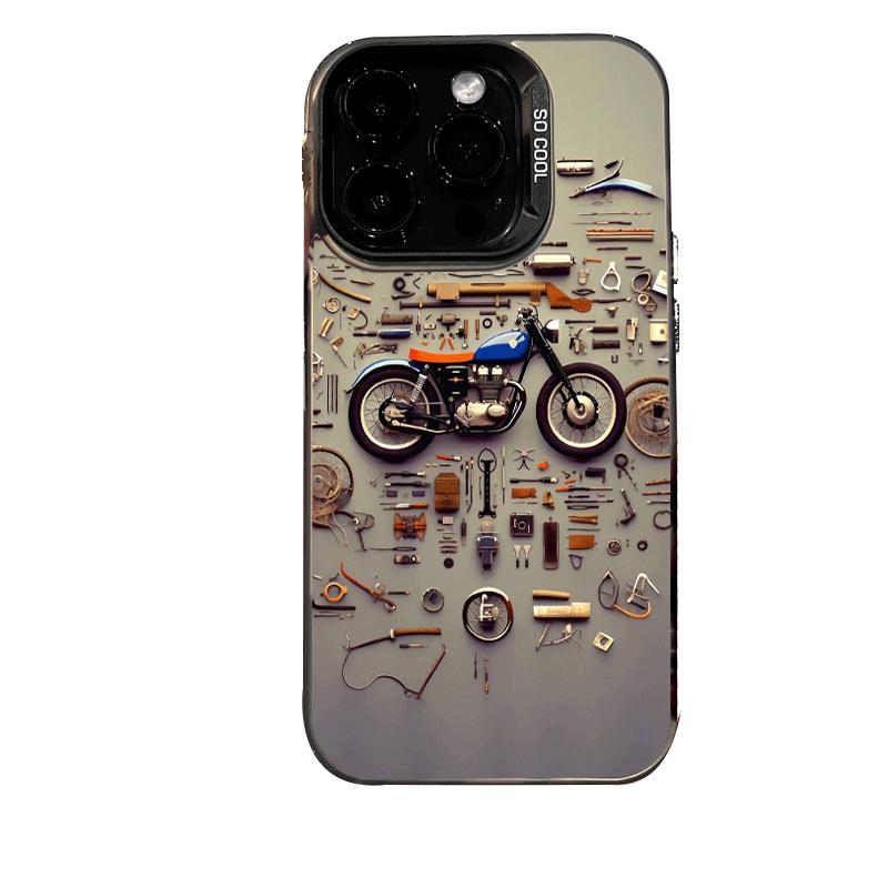 

Motorcycle parts pattern phone case suitable for iPhone 17 16 15 14 13 12 11 Pro/Max/Plus anti drop and shockproof back cover For iPhone 15PROMAX