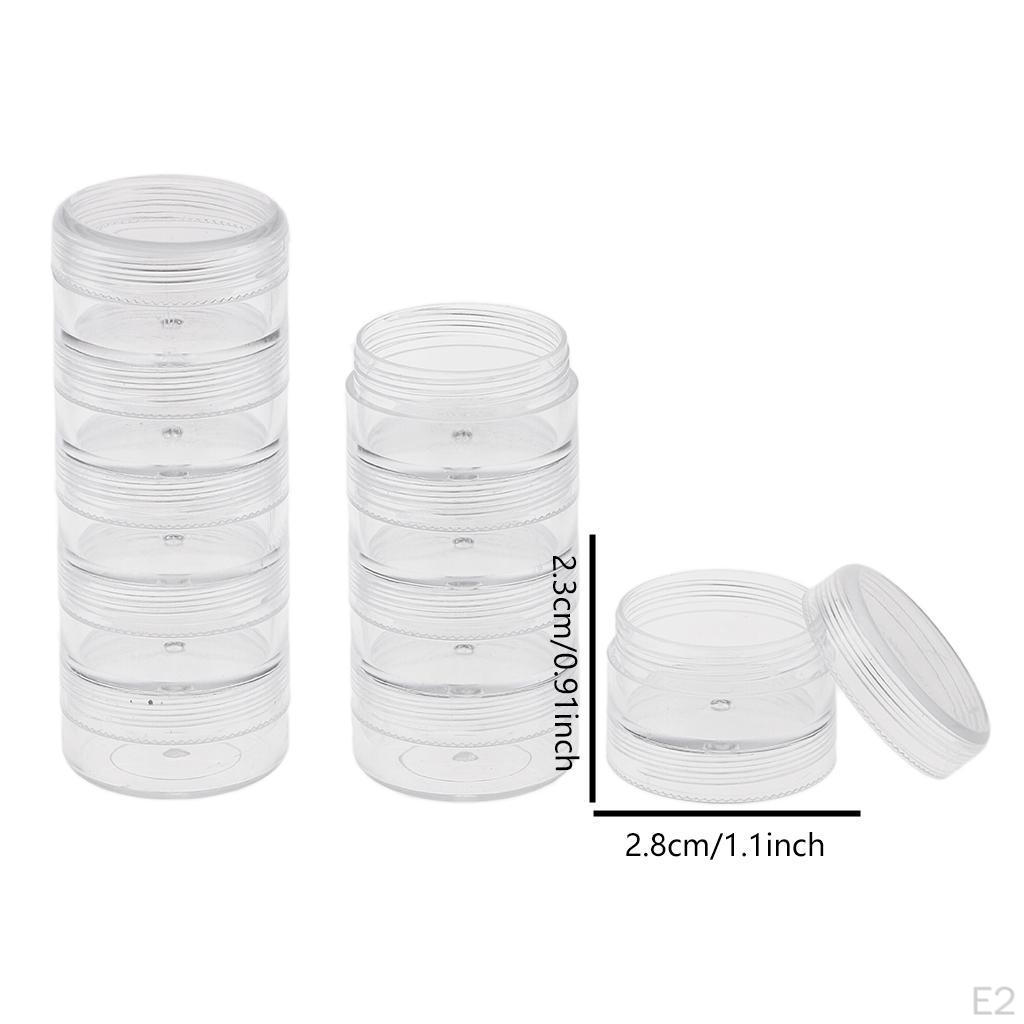 10Pcs Clear Round Stackable Jewelry Storage Box Organizer for Diamond