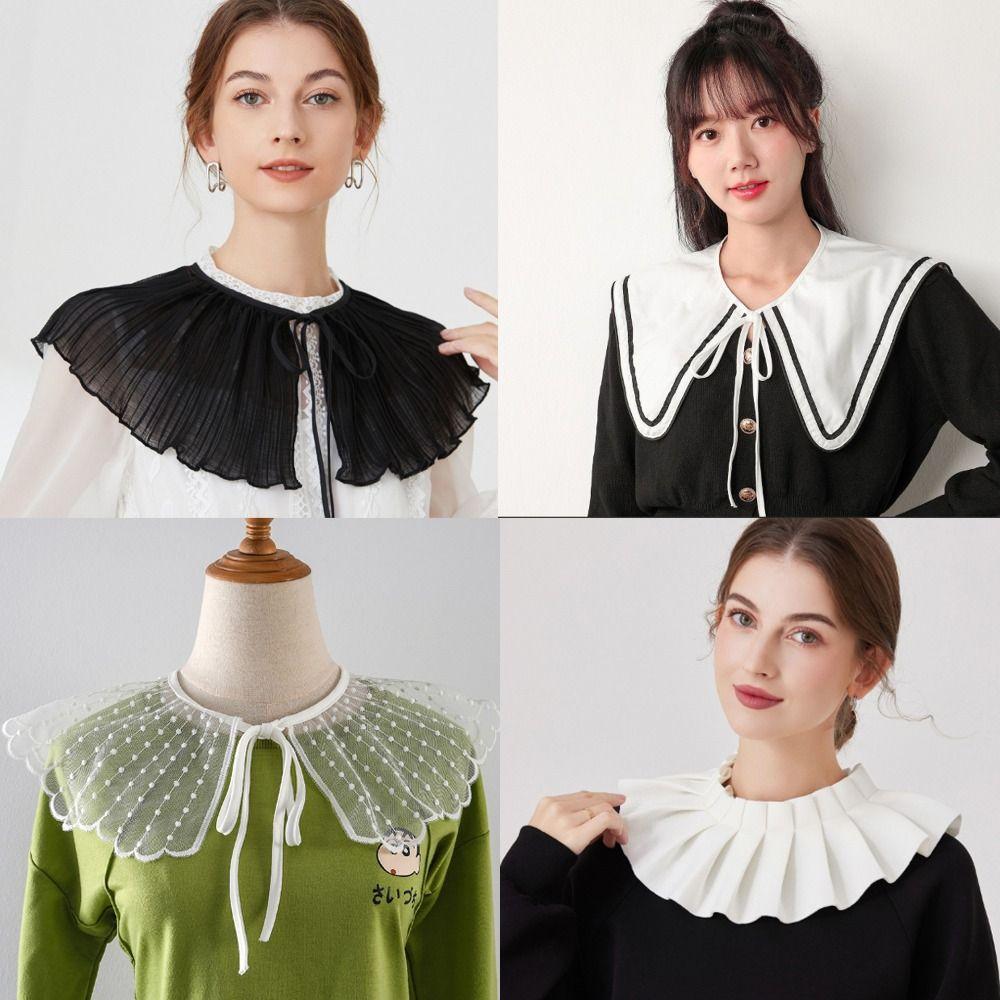 Women Lapel Fake Collar Vintage Top Neckwear Ties 2024 Shirt Collar