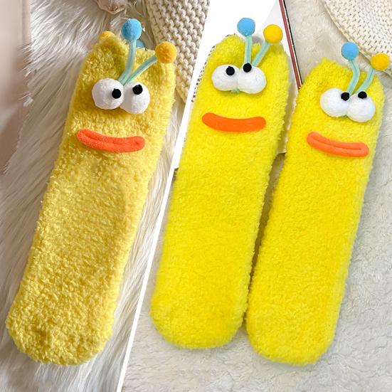Funny Fuzzy Socks Cute Cartoon Fluffy Slipper Socks Women Men Warm Plush Crew Socks for Indoor Wear Sleep Holidays Birthdays Gift