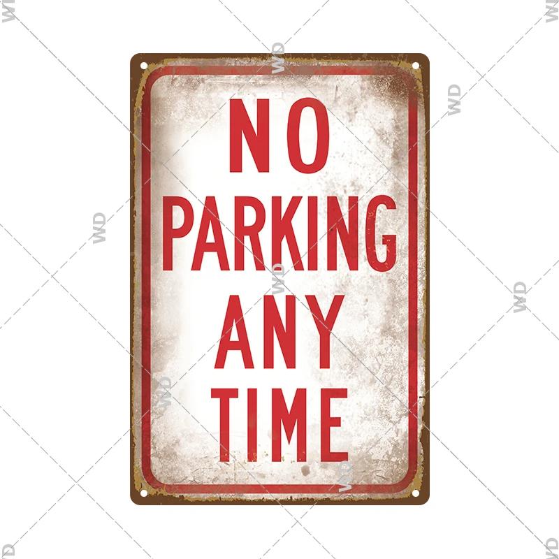 Tin Sign No Parking Slow Down Caution Warning Do Not Pass Metal Vintage Plaque Retro Metal Plate Traffic Yard Street Wall Decor
