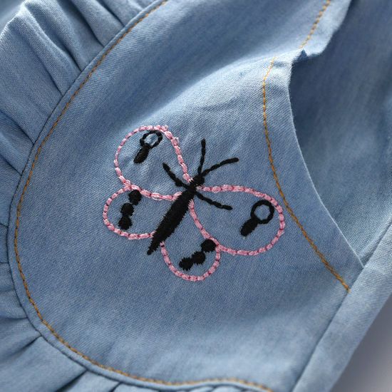 Girls' Jeans Children's Loose Outer Pants Baby Girls' Embroidered Denim Pants