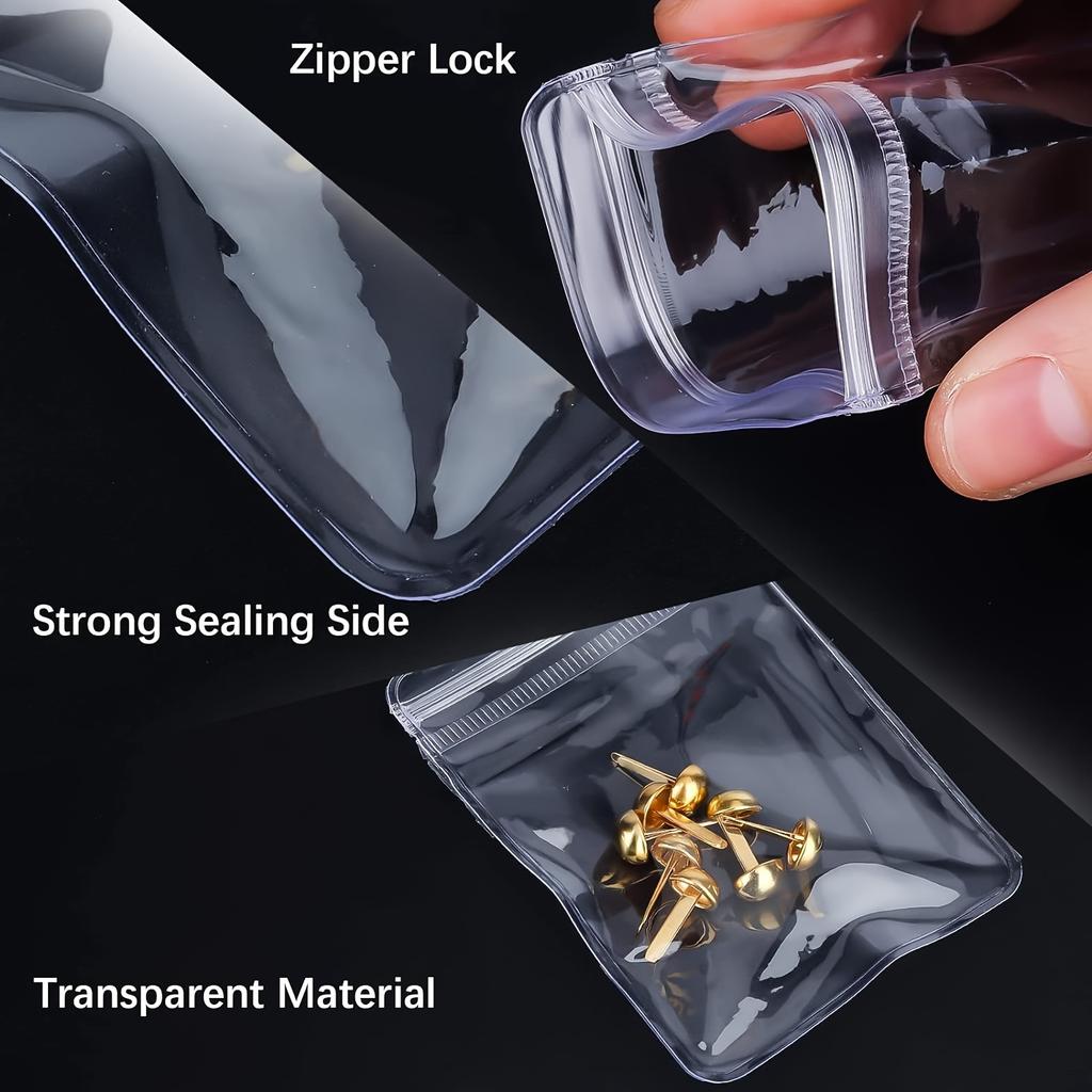 30pcs Transparent Self-Sealing Jewelry Bags - Waterproof PVC Zipper Pouches for Rings and Earrings, Portable Storage Bag, Jewelry Organizer Bag