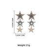 Layered Tassel Star Earrings With Rhinestone Accents Alloy Stud Drop Women Gold