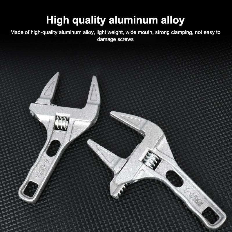 Mini Adjustable Wrench Bathroom Repair Tool Strong Clamping Large Open End Multifunctional Spanner for Plumbing And Maintenance