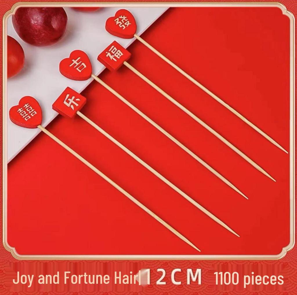 Colorful Bamboo Fruit Forks & Cocktail Skewers - Decorative & Disposable for Baking & Events