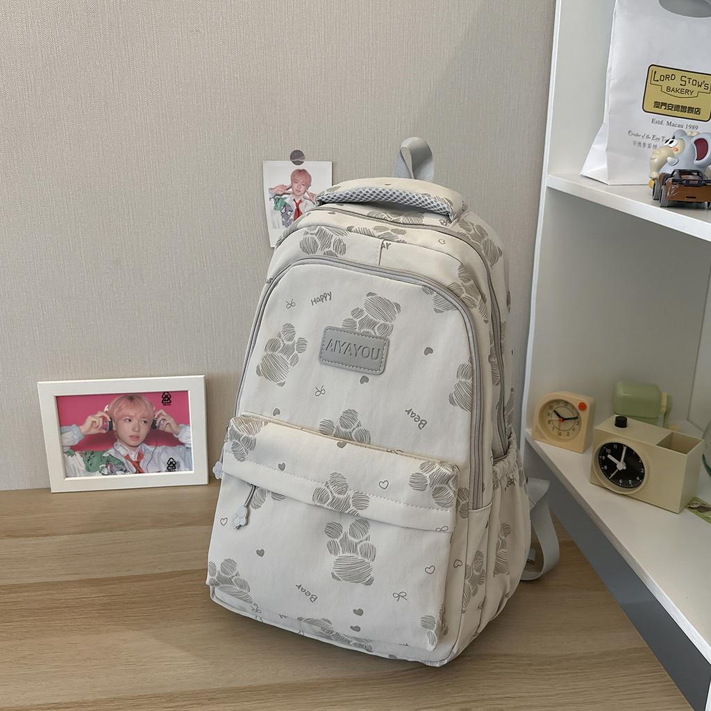 Schoolbag cute bear high value high school college student schoolbag large capacity lightweight leisure travel backpack female wholesale