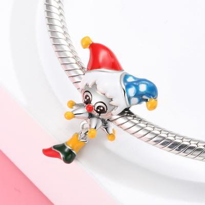 Designer Charms 925 Sterling Silver Circus Character Clown Enamel Beads Jewelry Fit Original Women Bracelets Necklace