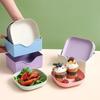 10Pcs Snack Plate Macaron Color Simple Straw Bone Spitting Plate Set Candy Fruit Cookie Cake Storage Tray Kitchen Accessories