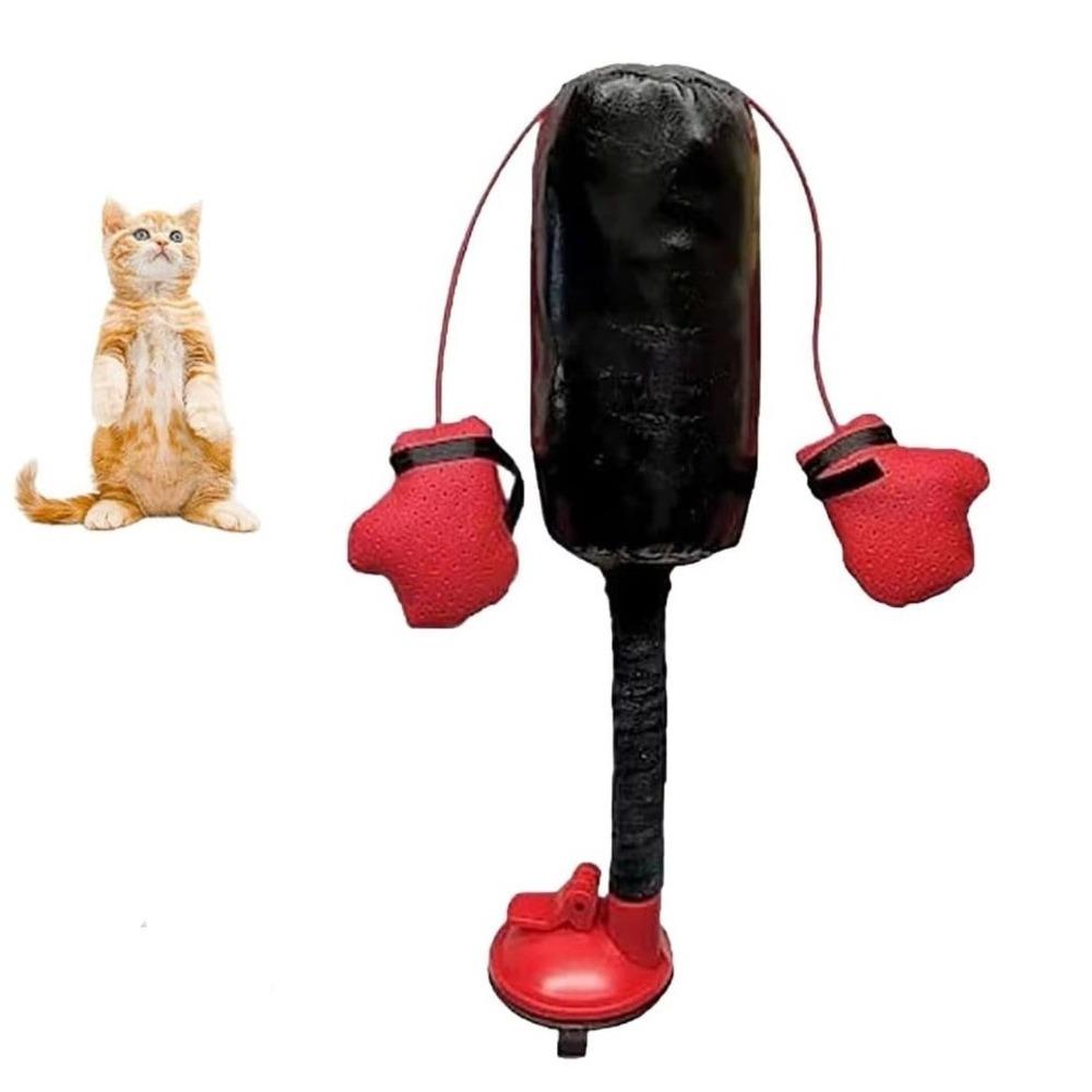 Suction Cup Base Cat Boxing Toy Self-Standing Scratch Resistant Cat Punching Bag Paw Punch Design Bite Resistant
