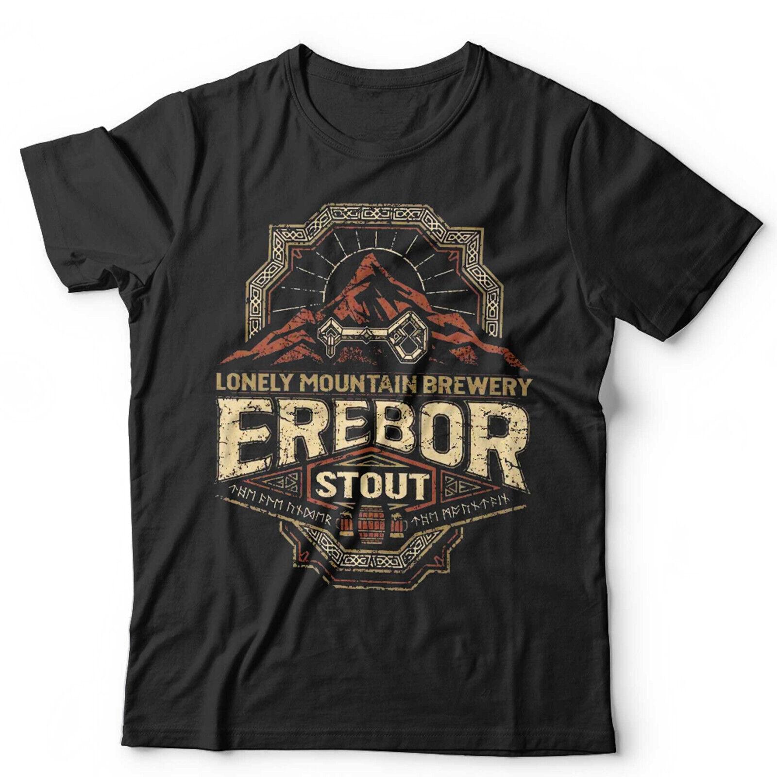 Футболка Erebor Stout Унисекс Смешная Пародия Фильм Пиво Властелин Колец Ретро Винтаж Ретро Гном S