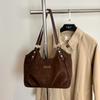 Vintage Suede Handbag Women Commuter Tote Bag Shoulder Underarm Bag