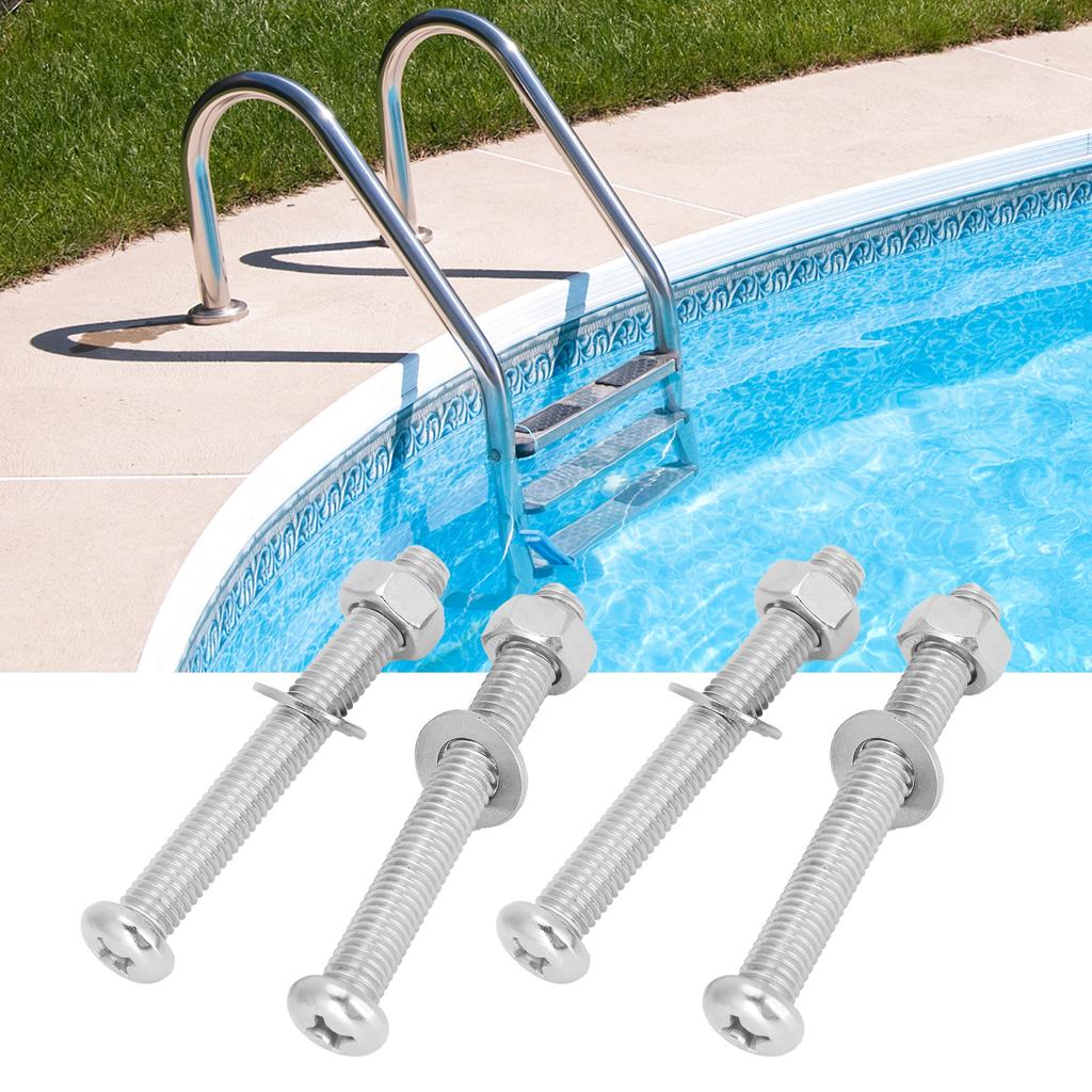 4 Sets Swimming Pool Step Fastener Bolts Nut Underwater Ladder