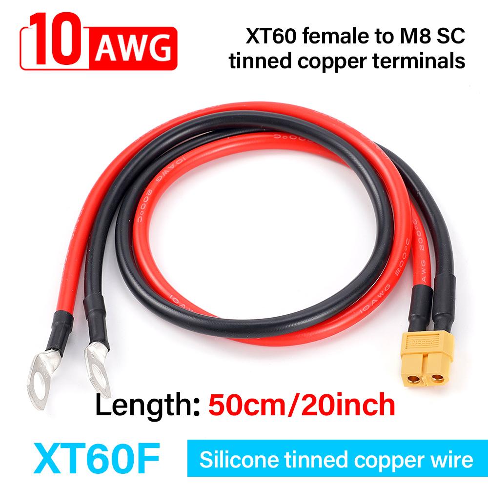 XT60 To O Ring Eyelet Terminal Plug Connector Cable 10AWG RC ESC Charger Side Power for for RC Lipo Battery FPV Racing