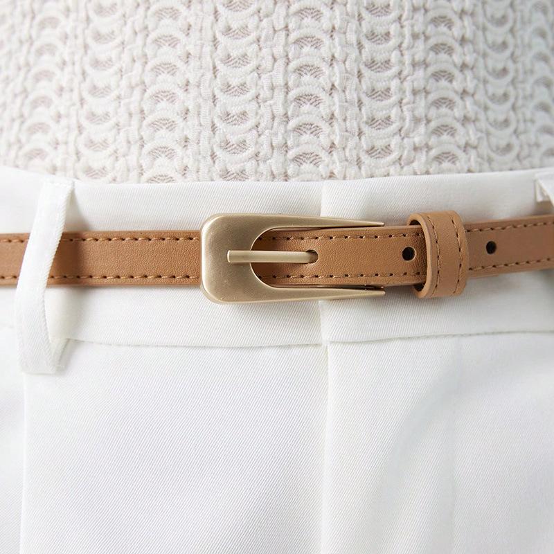 Women's Versatile Casual and Daily Matching Belt Clothing Accessories PU Clothing with Women's Thin Belt