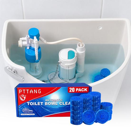 20 Pièces Comprimés Nettoyants Automatiques pour Cuvette de Toilette, Nettoyant pour Réservoir à Déposer pour Salle de Bain, Prévenir les Taches & Désodoriser, Désodorisant Facile à Utiliser pour Cuvette & Réservoir