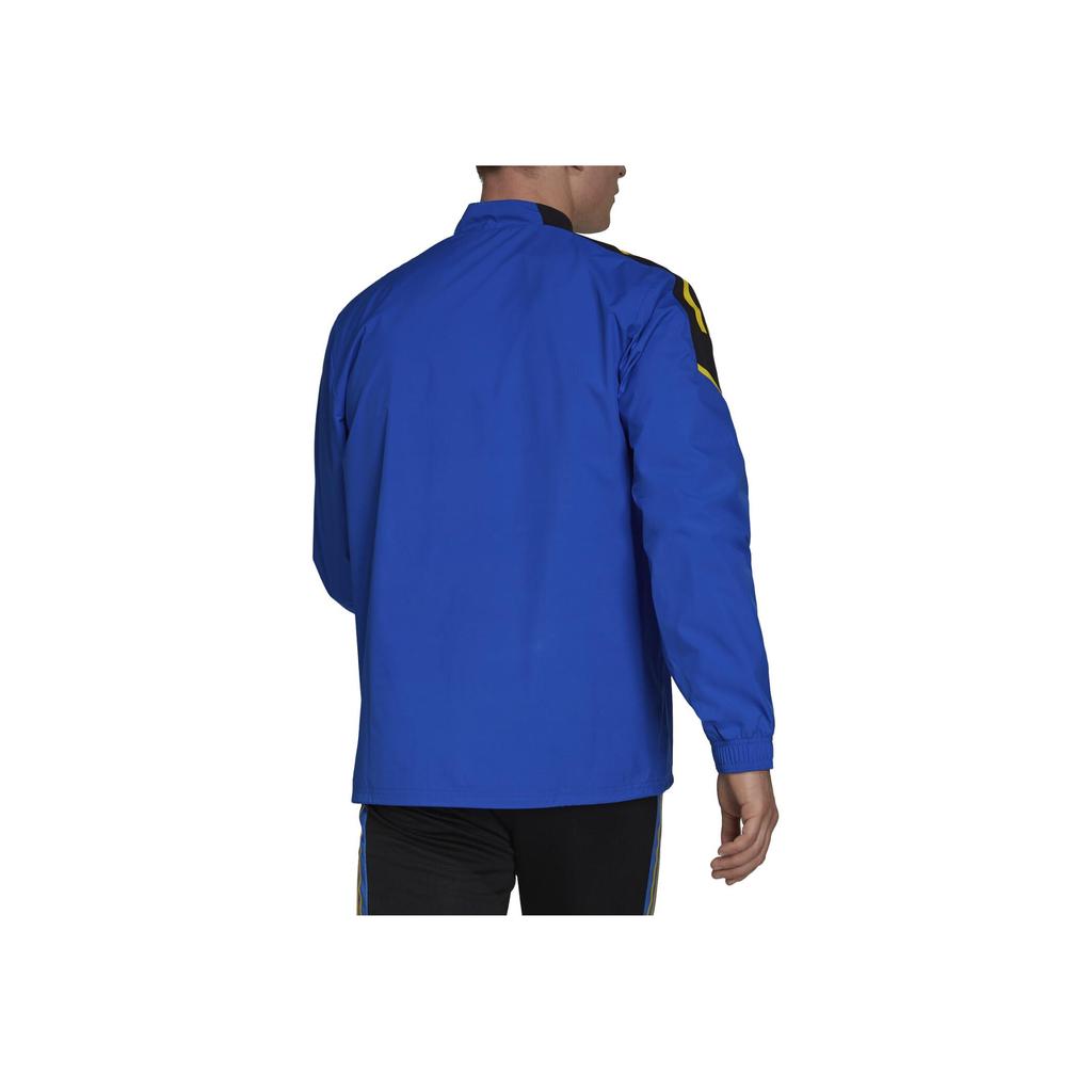 Adidas 2021-22 Manchester United Striped Logo Pullover Long Sleeve Football Shirt Unisex Tops Blue GS2416