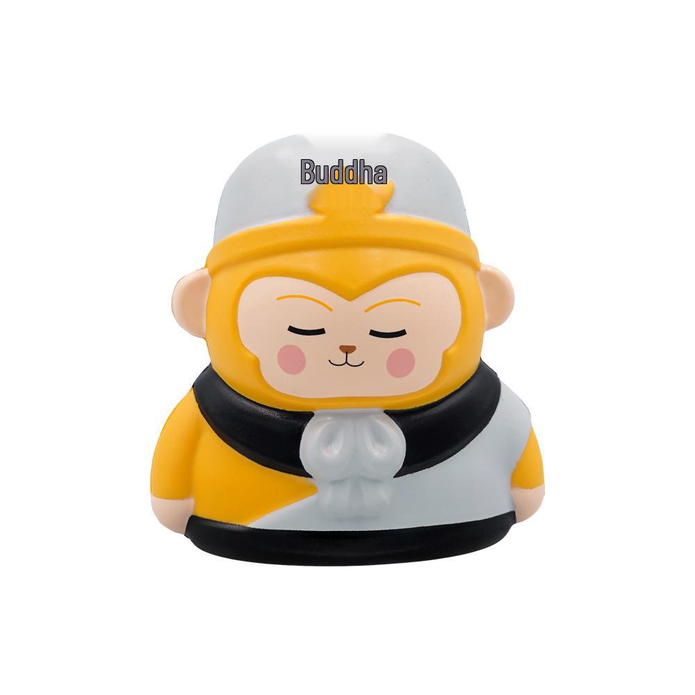 Journey to the West Decompression Toy: Tang Monk & Disciples Slow Rebound Squeeze Doll Figurines PU Material