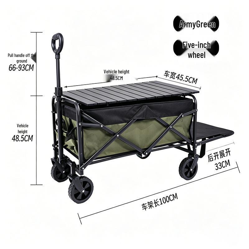Portable Foldable Outdoor Camping and Shopping Cart with Large Capacity