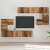Wall Mounted TV Units Set of 4 Reclaimed Wood Effect Engineered Wood