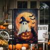 1pc Double-Sided Halloween Garden Flag - Party -  Easy Hang with Hooks - Spooky Halloween Decor, Festive Porch Display