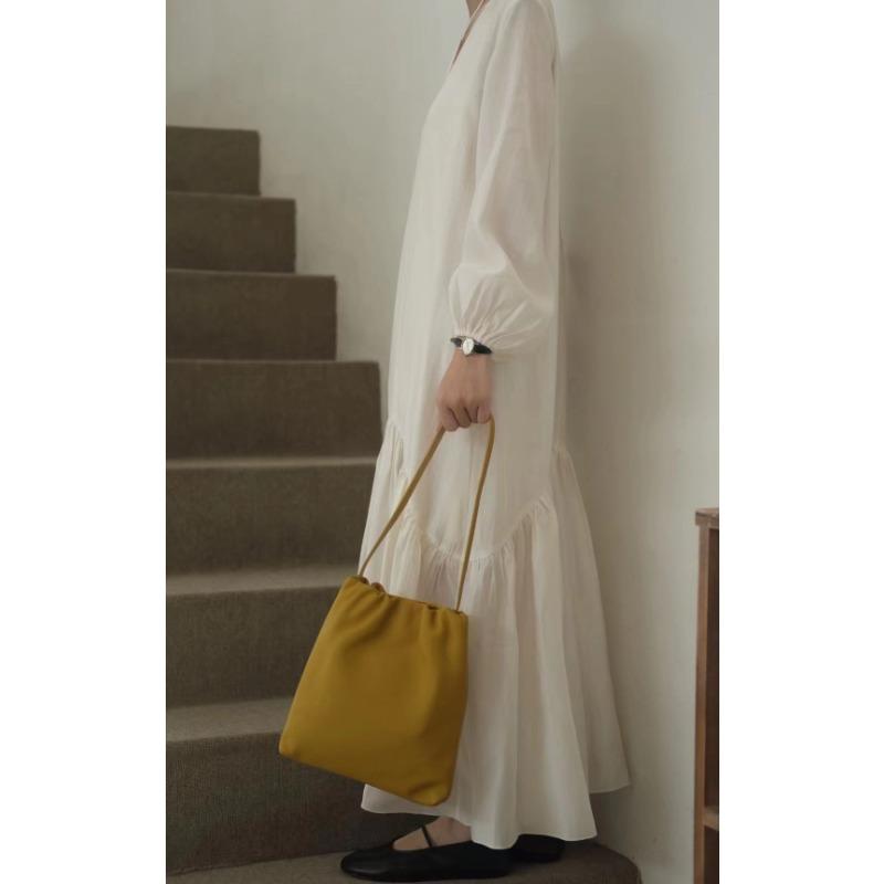 

Сумка-облако Niche Head Layer Leather Fold Cloud Bag Retro Blessing Bag Single Shoulder Подмышка Commuting Simple Womens Bag