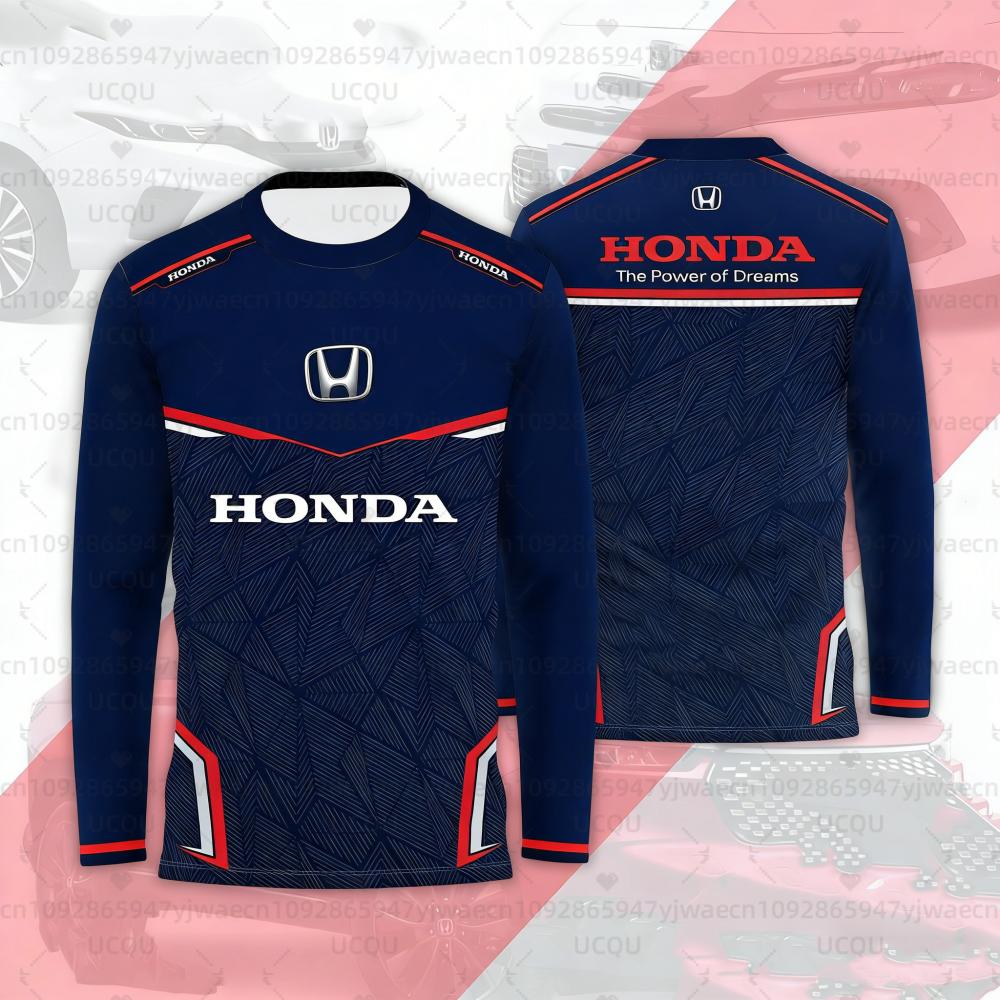 

Spring and Autumn Men s And Women s Motorcycle Stripe Honda Riding Long Sleeved T-Shirt Summer Quick Drying Long Sleeved T-shirt 3XL