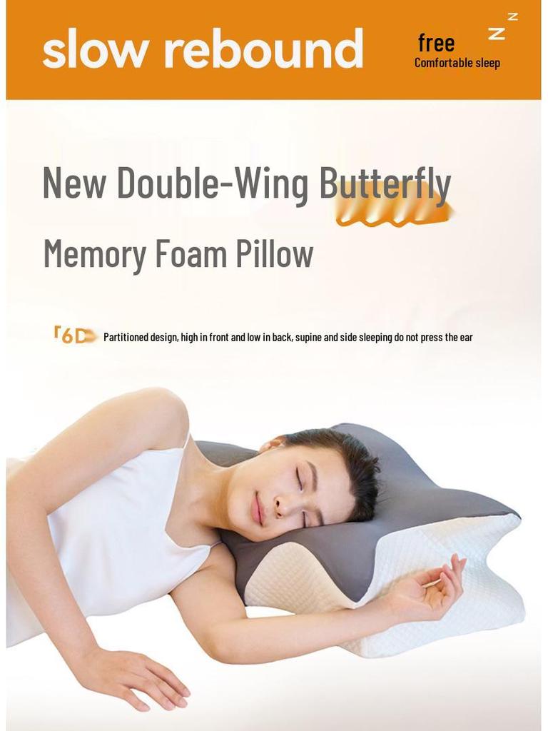 Butterfly Memory Foam Pillow for Neck Support and Deep Sleep