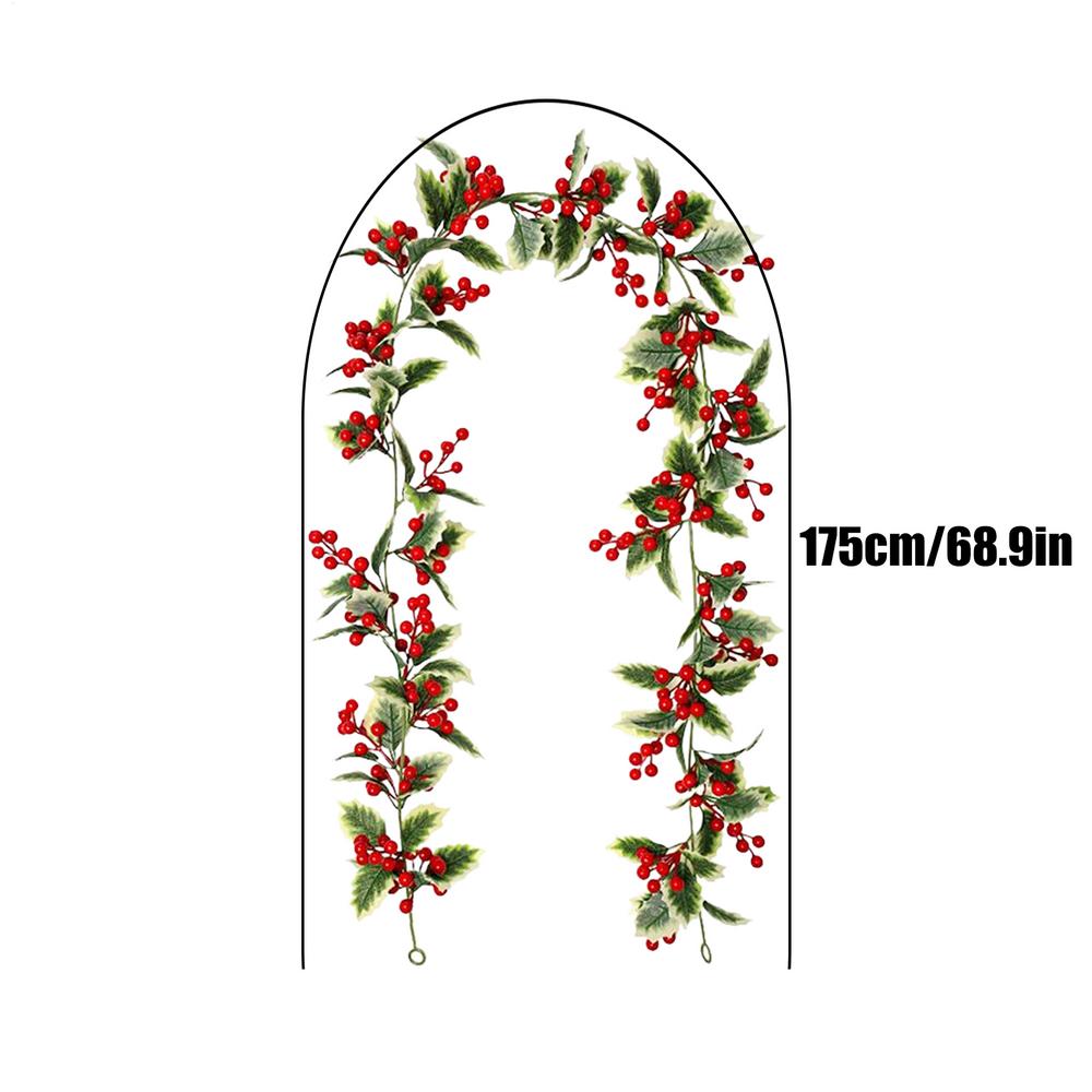 Artificial Hanging Plants Garland Plastic Red Berries Artificial Leaves For Christmas Home Wedding Table Party Garden Decoration