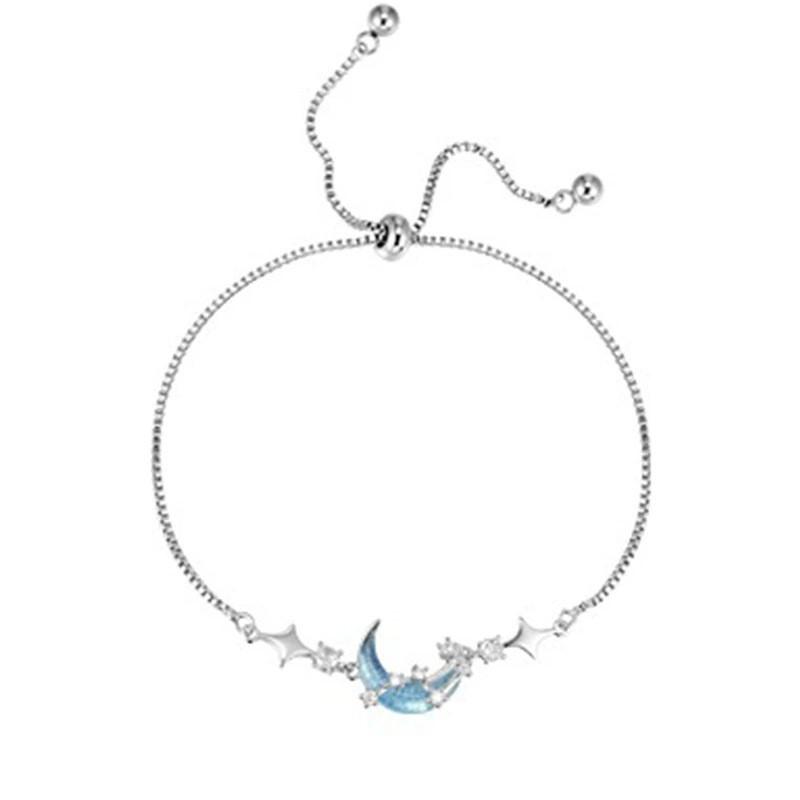Moon Chic Blue Star Bracelet For Women Sweet Adjustable Girls Accessories Hand