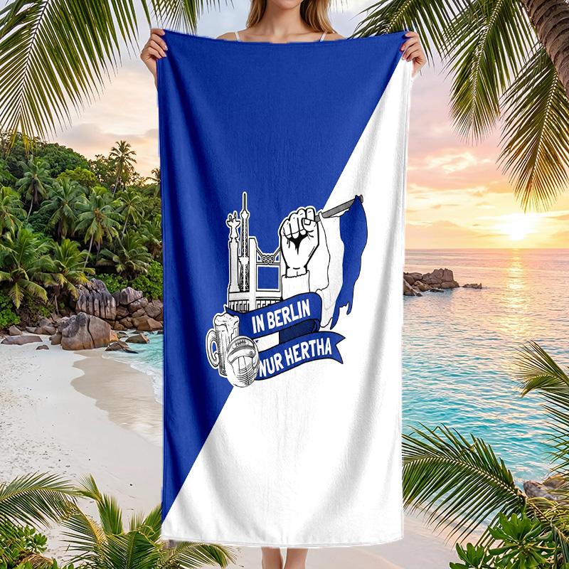 Hertha BSC FC estampado Secado Rápido Toalla de Playa Microfibra Absorbente Portátil Viaje Natación Toalla