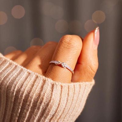 Feiyu Eleganter Unendlichkeit Zirkon Kupferring für Damen