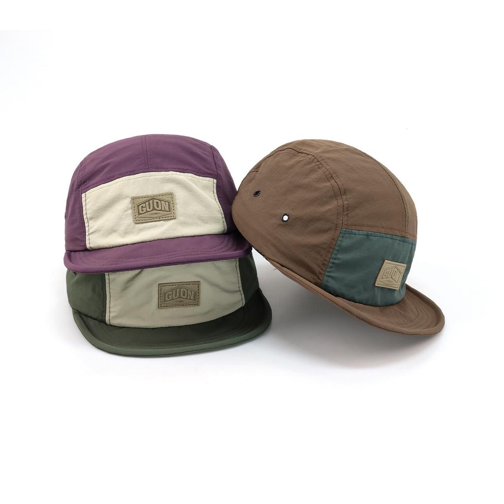 Japanese Short Brim Retro Five-piece Hat Color Blocking Outdoor Baseball Cap Four Season Soft Edge Baseball Cap Women Quick Dry Fabric Hat
