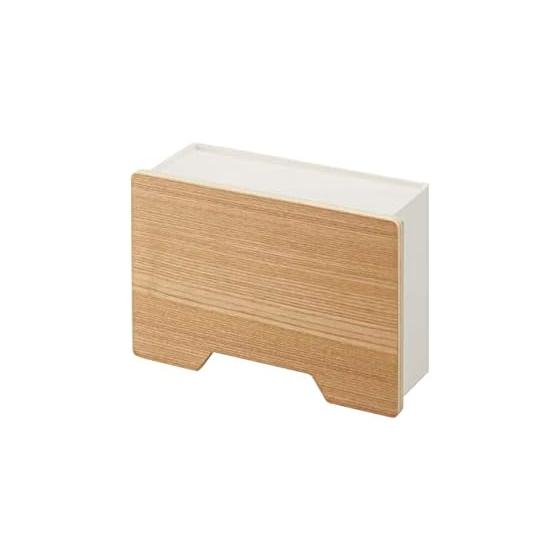 Yamazaki Jitsugyo 6067 Magnetic Mask Holder Natural Approx. W21 x D7.5 x H13.5cm RIN Entrance Mask Storage Hook Included