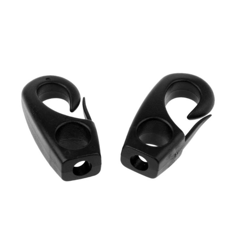 10 Pezzi Gancio Bungee in Plastica Nera Tenditore per Corda Gancio Strumento Fisso Gancio di Fissaggio Bungee per Kayak Canoe Barche Accessori