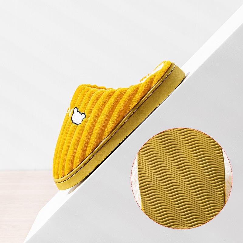Cotton slippers women's autumn and winter home indoor thick bottom warm non-slip home couple cute plush cotton drag men's winter models