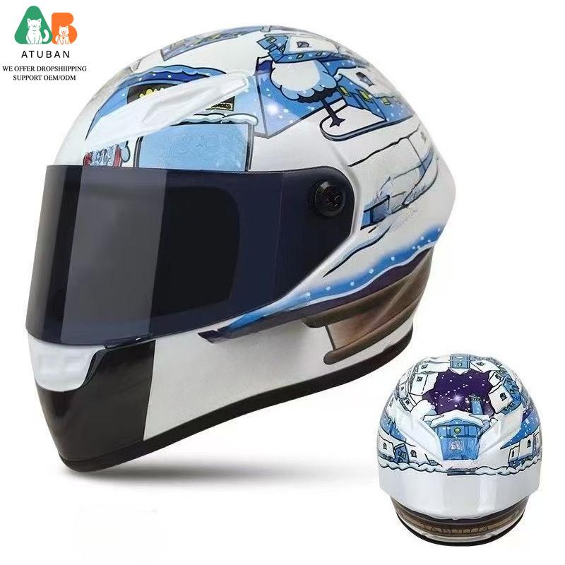 ATUBAN Small Pet Motorcycle Helmet Cat Dog Puppy Mini Helmets,Full Face Motorcycle Helmet Outdoor Head Protecting Pet Hard Hat