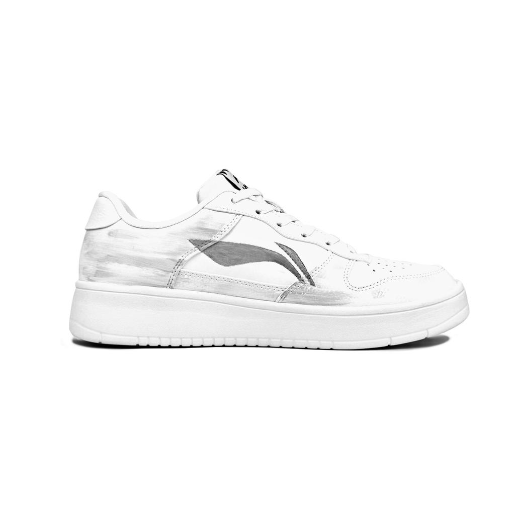 Li Ning Floating Boat Slip Resistant Abrasion Resistant Low Top Skateboard Shoes Men's White Gray AGCS419-1(Team228-)
