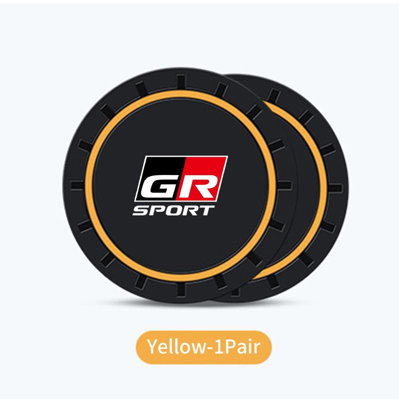 2Pcs Car Silicone Coaster Anti-Slip Water Cup Drink Mat For Toyota GR Corolla CHR Yaris Aygo Prius Camry Auris Avensis Land Crui