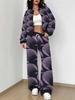 Stripe Explosion Autumn and Winter New European and American Women's Clothing Smudge Printing Suit Women