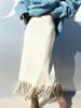 2025 Women's Elegant Tassel Long Suede Plush Skirt - Autumn/Winter Slim-Fit H-Line
