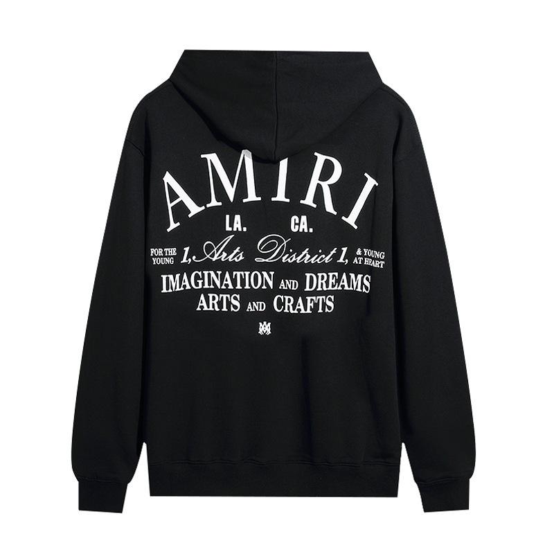 Amri Design Unisex Hooded Sweatshirt with Letter Print - Trendy European & American High Street Style