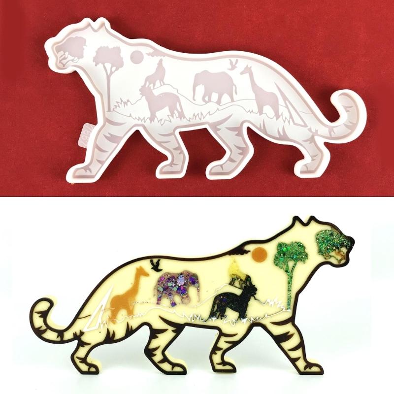 Tiger Epoxy Resin Mold,Animals Silicone Resin Mold Tiger Epoxy Resin Casting Mold for DIY Wall Hangings,Home Decoration